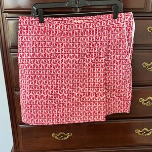 Talbots Red and White Geometric skirt